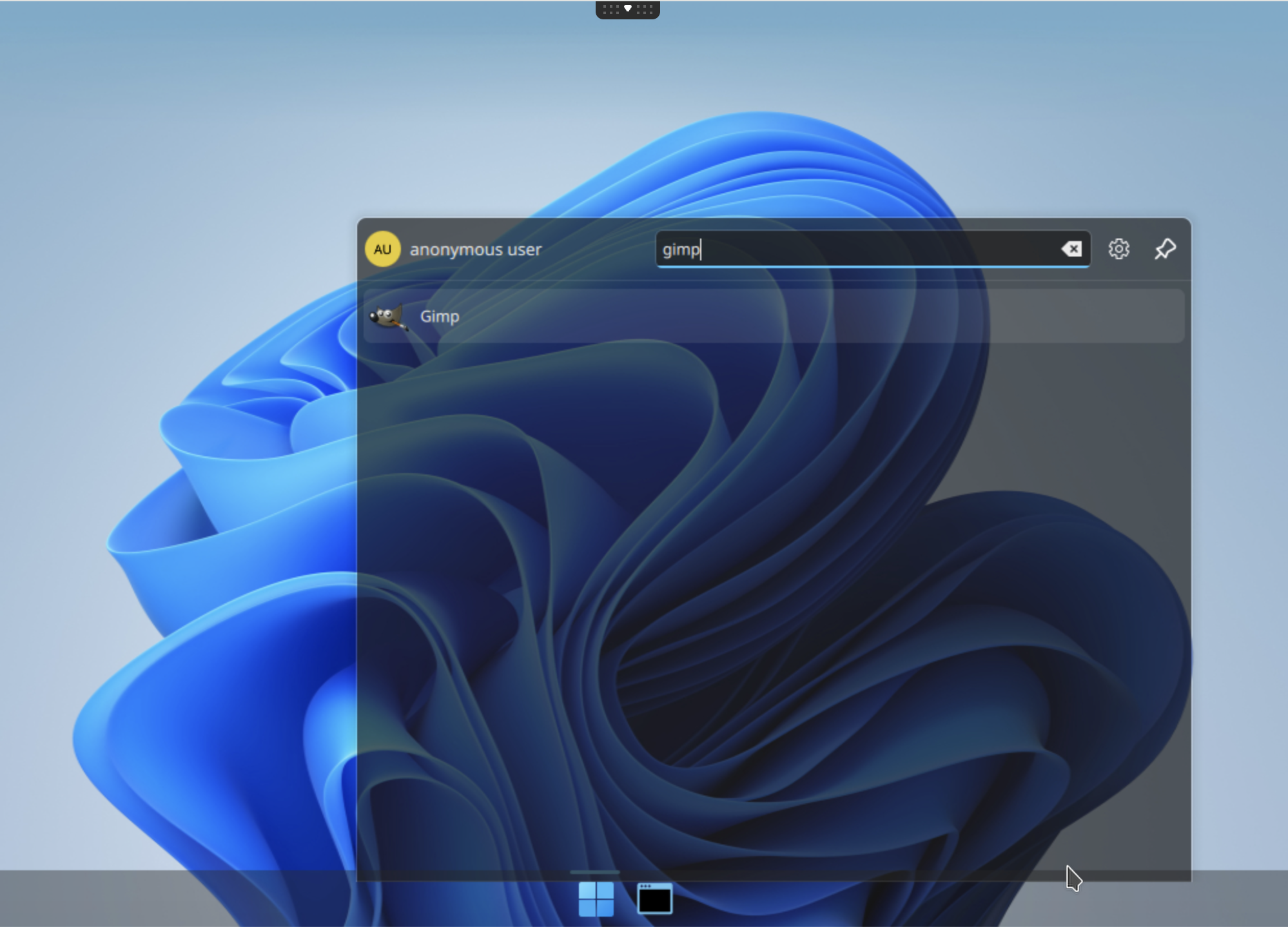 abcdesktop.io look for gimp applications