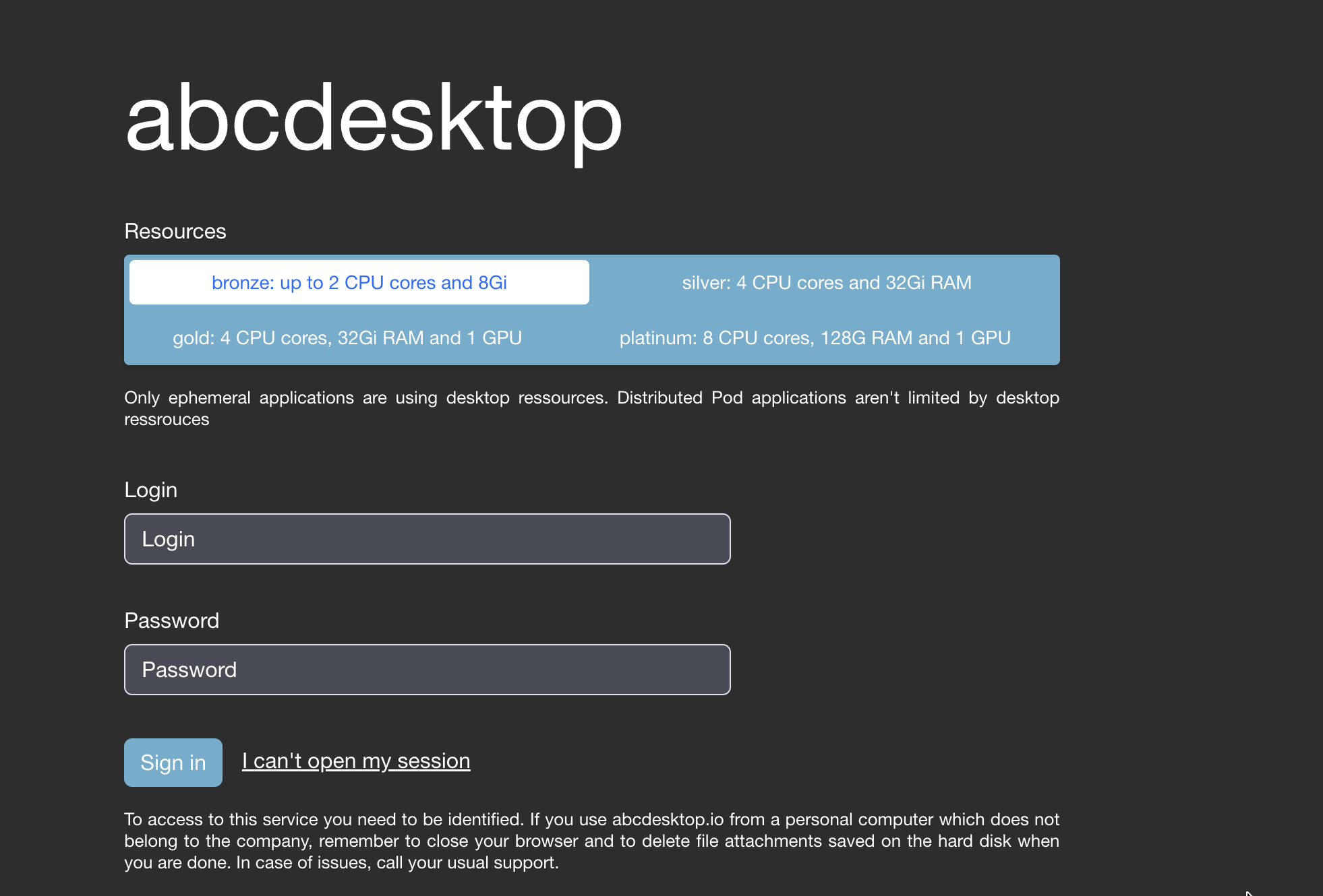 login resources