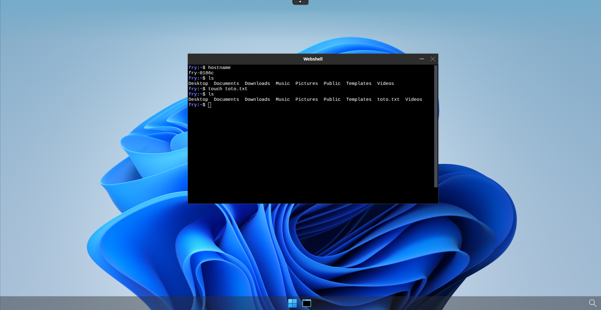 create file on user homedir